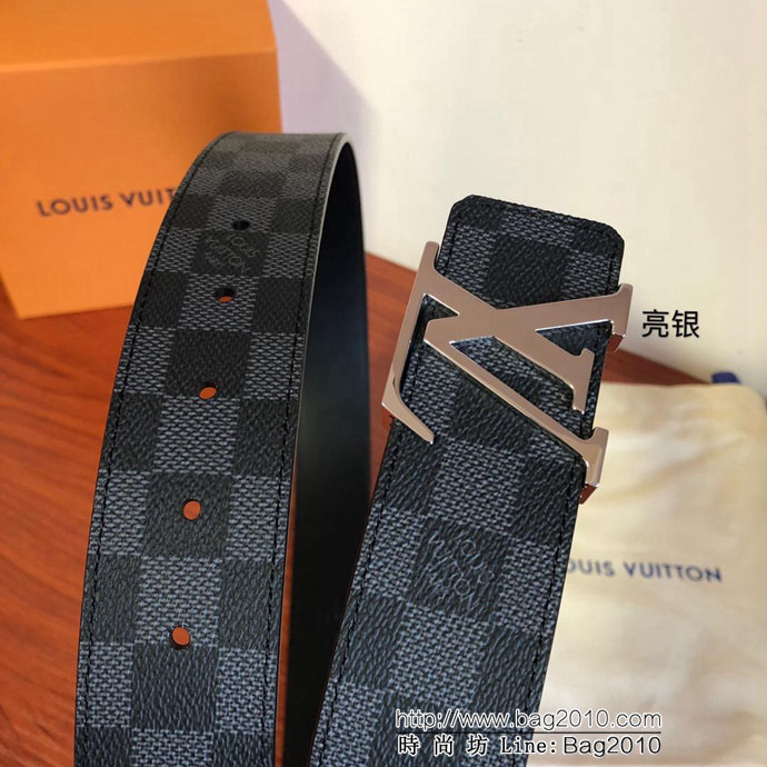 路易威登LV 原單品質 經典黑棋盤格 百搭款男士皮帶 M9808  xfp1388